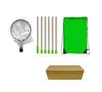 Raccoglitore di frutta Asta raccoglifrutta con cestello telescopico 1,6-4 m | Strumento raccoglitrice di frutta regolabile for mele, mango, limone, arancia, ciliegia(2.4M)