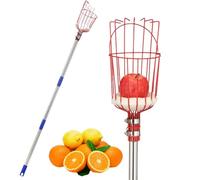 Raccoglitore di frutta, raccogli frutta con cestino telescopico, mango da 4 m, con manico retrattile e cestino, professionale per pesca, pera, avocado, limone, , arancia, giardino