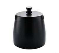 Raccoglitore di fuliggine in acciaio inox con coperchio per patio, giardino e spazi interni, a prova di odore (nero)