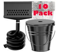 Raccoglitore di grasso posteriore per piastra Blackstone, trappola per grasso Blackstone e drenaggio del grasso, secchio antigoccia da 0,6 litri con coperchio, 10 fodere in alluminio usa e getta