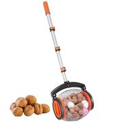 Raccoglitore di Noci in Metallo & PP - Raccoglitore di Ghiande & Noci | Rullo per la Raccolta Mele & Frutta | Attrezzo Telescopico da Frutteto per Castagne, Pigne, Palline da Golf, Raccoglitores Frutt