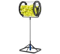 Raccoglitore di palline da tennis 2 in 1, portatile e leggero, con capacità di 80 palline, design ergonomico per una facile raccolta, in acciaio inox resistente per scuole, allenatori e club