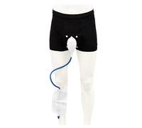 Raccoglitore di urina maschile, borsa per urina in silicone da uomo riutilizzabile in vita elastica, catetere esterno portatile da uomo con due sacche per urina da 500 ml riutilizzabili,small