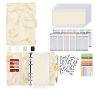 Raccoglitore economico in pelle PU con tasche for buste for contanti, piccola custodia francese cerniera for salvare l'agenda A6 per Il Controllo del Budget(Yellow)