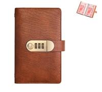 Raccoglitore for buste con serratura, 100 for sfide di risparmio, portafoglio for soldi libretto 2026(Dark brown)