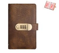 Raccoglitore for buste con serratura, 100 for sfide di risparmio, portafoglio for soldi libretto 2026(Light brown)