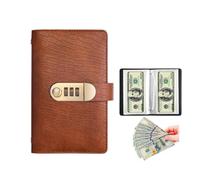 Raccoglitore for sfide di risparmio da 100 buste, con blocco password, raccoglitore for risparmio di denaro, raccoglitore for pianificazione del budget(Dark Brown)