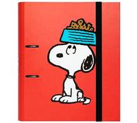 Grupo Erik: Raccoglitore A4 Snoopy, Raccoglitore a 2 anelli con elastico e copertina rigida in cartone, 32 x 27 cm, Cartellina portadocumenti A4, Snoopy Gadget, Cancelleria Snoopy
