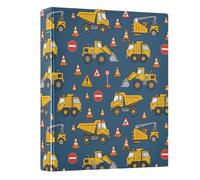 Raccoglitore giallo a 3 anelli per trattore per camion da 3,8 cm, raccoglitore ad anelli rotondi, contiene 200 documenti, per casa, scuola, ufficio