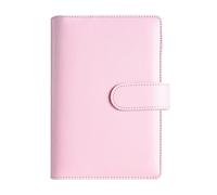 Raccoglitore in pelle PU ricaricabile formato A6, 6 anelli, copertina con chiusura a fibbia magnetica, agenda personale per organizzazione giornaliera/settimanale (senza pagine interne) (rosa)