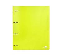 Raccoglitore Liderpapel 4 anelli misti 40 mm in polipropilene DIN A4 giallo fluo opaco