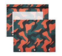 Raccoglitore Matita Pouch Adorabile Borsa di Immagazzinaggio per 3 Anelli Raccoglitore 2 Pack Insegnante Conservazione Scuola Studenti Insegnanti Forniture Camuffamento Nero Arancione Verde Bolsa para