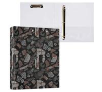 Raccoglitore mimetico in metallo marrone con frammenti scuri da 3,8 cm, 3 anelli, con tasche interne, confezione da 2 forniture per ufficio, 200 fogli