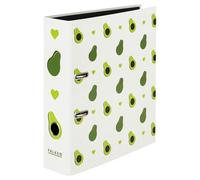 Raccoglitore originale Falken con motivo avocado, realizzato in Germania, 8 cm di larghezza, DIN A4, con specchio interno nero, raccoglitore ad anelli, raccoglitori per lettere, raccoglitori in