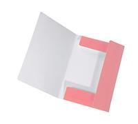 Raccoglitore originale FALKEN PastellColor, in cartoncino molto robusto con 3 alette ed elastico, in formato DIN A4, colore rosa fenicottero pastello, ideale per le materie artistiche a scuola