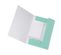 Raccoglitore originale FALKEN PastellColor, in cartoncino molto robusto con 3 alette ed elastico, in formato DIN A3, colore verde menta pastello, ideale per le materie artistiche a scuola