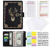 Raccoglitore per bilancio, formato A6, in pelle PU, organizer per soldi, buste per contanti, con 8 buste con cerniera, 24 fogli di bilancio delle spese e 6 adesivi per budget e risparmio