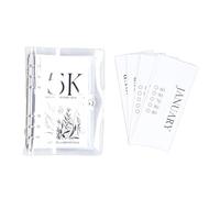 Raccoglitore per budget a 6 fori in PVC trasparente, morbido e impermeabile, libro di sfida per il risparmio di contanti e carte, organizer portatile per il budget familiare e gli (5k)
