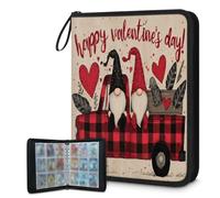 Raccoglitore per carte collezionabili, 9 tasche, 900 tasche, borsa portaoggetti a doppia faccia, bella coppia di gnomi, bufalo scozzese, camion, porta carte di San Valentino, set di protezioni per