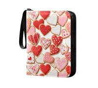 Raccoglitore per carte collezionabili, protezione per carte da collezione, 50 pagine per contenere fino a 400 carte, motivo biscotto a forma di cuore