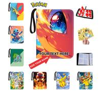 Raccoglitore per carte da gioco con 4 tasche per 400 carte - Capacità di 50 pagine, organizer portatile con cerniera resistente, copertina rossa robusta e custodia in plastica trasparente - Ideale per