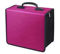 Raccoglitore per CD/DVD Siveit, capacit 400 CD/DVD, custodia per libri, album, scatola (raccoglitore bianco e rosa)