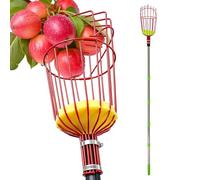 Raccoglitore per frutta, lungo 4 m, con cesto telescopico, lunghezza regolabile, con asta di collegamento in acciaio inossidabile leggero e cuscinetto in schiuma, per mango, arancia, fico, limone
