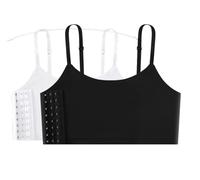 Raccoglitore per il petto per le donne FTM Trans Transgender Tomboy LGBT Grande Breasted Compressione Lesbiche Cosplay Nero, Confezione da 2 (ganci), Medium