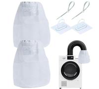 Raccoglitore per pelucchi per asciugatrice, set di 2 raccoglitori di pelucchi, sacchetti di ricambio per prese d'aria per tasche in nylon e cotone per animali domestici, lavaggio lavandino, casa