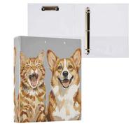 Raccoglitore per quaderni, 3 anelli, 3,8 cm, con tasca e apertura a bocca | Organizer per documenti con chiusura in metallo dorato, 200 fogli, per ufficio, scuola, casa, ricette, ricevute