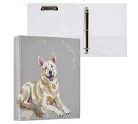 Raccoglitore per quaderni, 3 anelli, 3,8 cm, con tasca e scritta "Happy | Organizer per documenti con chiusura in metallo dorato, 200 fogli, per ufficio, scuola, casa, ricette, ricevute