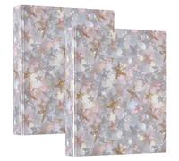 Raccoglitore per quaderni da 1,2 cm e mezzo con anelli rotondi con copertina tascabile, confezione da 1/2 con copertina rigida assortita