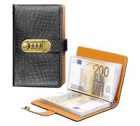 Raccoglitore per risparmi con 100 buste e lucchetto, libretto per sfide di risparmio con buste (nero)