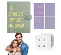 Raccoglitore per risparmiare denaro con 100 buste, raccoglitore per le sfide di denaro, libro di bilancio per 100 buste, kit per risparmiare denaro, regalo come libro dei regali