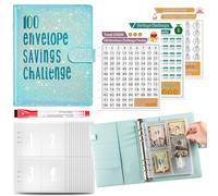 Raccoglitore per risparmiare denaro, raccoglitore e libro per sfide, portatile, resistente agli, per familiari, amici e bambini