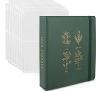 Raccoglitore per semi - Organizer per pacchetti di semi con 50 protezioni per fogli che memorizzano 200 buste di semi. Raccoglitore per semi che offre un kit completo per il risparmio di semi per ogni