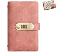 Raccoglitore per sfide con 100 buste, con serratura con password, per risparmiare denaro, con buste per contanti, pianificatore di bilancio per casa, scuola, ufficio, colore: rosa