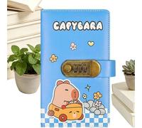 Raccoglitore per sfide da 100 buste piccolo, quaderno per controllo del budget capibara con serratura, raccoglitore per gestione del denaro, per liberi professionisti, famiglie, coppie (Blue)