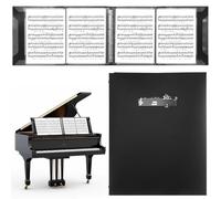 Raccoglitore per spartiti, 4 pagine espandibili per fogli di pianoforte, contiene 64 pagine A4, cartella scrivibile per archiviazione e organizzazione di file musicali