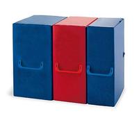 Raccoglitore Pick Up Box Cartella Portaprogetti con maniglia, Dorso 12 cm, colore Blu con manico misura 25x35 cm per Archivio cartelle con lembi, per atti, folder chiusura a bottone (Dorso 20)