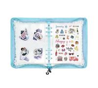 Raccoglitore Planner A5 Libro Adesivi Per Agenda Con Zip A Stella 20 Pagine | Custodia Agenda A5 Trasparente Ufficio, Riunioni, Lettura, Salute Mentale, Studio, Attività, Casa, Pulizia, Esercizio