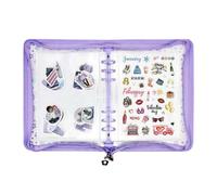 Raccoglitore Planner A5 Libro Adesivi Per Agenda Con Zip A Stella 20 Pagine | Raccoglitore Planner A5 Ricaricabile Per Scuola, Riunioni, Lettura, Salute, Mentale, Studio, Attività, Casa, Pulizia,