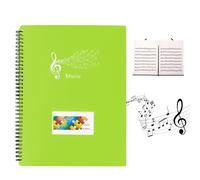 Raccoglitore Porta Spartiti Musicali, Cartelle Portaspartiti per Fogli in Formato A4, Porta Spartiti Musicali, con 30 Pagine / 60 Tasche per Suonatori di Strumenti Impermeabile (Verde Chiaro)