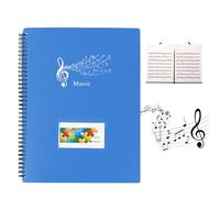 Raccoglitore Porta Spartiti Musicali, Cartelle Portaspartiti per Fogli in Formato A4, Porta Spartiti Musicali, con 30 Pagine / 60 Tasche per Suonatori di Strumenti Impermeabile (Blu Cielo)