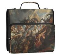 Raccoglitore professionale con cerniera, 3,8 cm, 3 anelli, pittura resistente, Peter Paul Rubens Fall of Phaeton, custodia con manico, borsa con tracolla, per la scuola