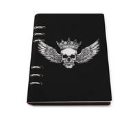 Raccoglitore ricaricabile con teschio con corona e ali, 90 fogli, a righe, 17,5 x 22,9 cm, Stile:, Taglia unica