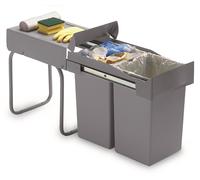 Raccoglitore rifiuti da incasso Victory Double-Man 28 litri in grigio allumin...
