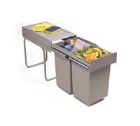 Raccoglitore rifiuti da incasso Victory Double-Man Deluxe 28 litri in grigio ...