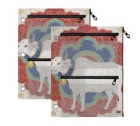 Raccoglitore Sacchetti 3 Ringing Binder cartelle Indiano Bianco Mucca