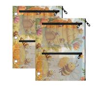 Raccoglitore sacchetti 3 Ringing Zipper Binder Whimsical Beehive Scene